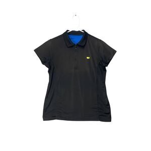 Women Magnolia Lane Tech Polo Shirt Masters Golf Performance Preppy Black‎ M